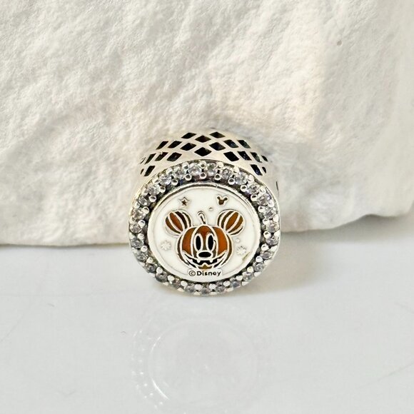 Pandora Ghost Pumpkin mickey Bead Charm S925 Silver Charm - Picture 2 of 3